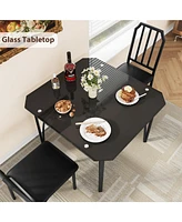 gaomon Dining Table Set for 2, Kitchen Table Chairs Set of 2 with Ultra Comfortable Pu Cushion, Dining Room Table Set for 2 Furniture with Kitchen Cha