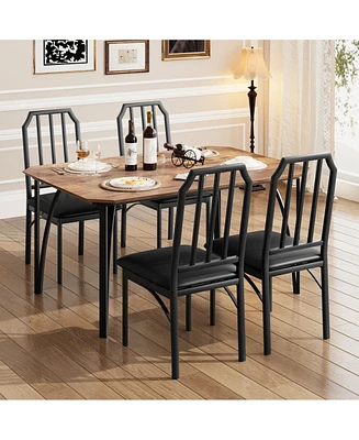 gaomon 5 Pieces Dining Table Set for 4, Dining Room Table Set for 4, Small Kitchen Table for 4 with Upholstered Chairs,Dinner Table Set for 4