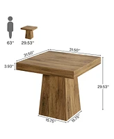 Tribesigns Square Dining Table for 4, 31.5-Inch Kitchen Table Small Dinner Table with Sturdy Pedestal Base