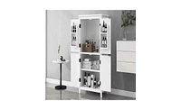 Slickblue Bathroom Floor Storage Cabinet for Organized and Space-Saving Storage Solutions