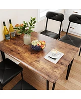 gaomon Dinner Table Set for 4,5 Piece Kitchen Table and Chairs,Rectangular Dining Room Table Set with 4 Upholstered Chair,Dinner Table Set for 4,Dinne