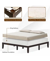 Gouun 14 Inch King Size Wood Platform Bed Frame