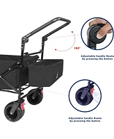 Slickblue Collapsible Heavy-Duty Folding Wagon Cart for Convenient Outdoor Transport and Storage