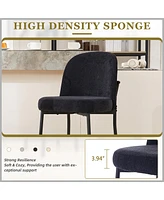 Dyhome Bar Stools Set of 2, 28 Inches Modern Counter Height with High Back Metal Legs, Upholstered Tall Barstools for Kitchen Island, Cafe,
