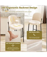 Dyhome Bar Stools Set of 2, 28 Inches Modern Counter Height with High Back Metal Legs, Upholstered Tall Barstools for Kitchen Island, Cafe,