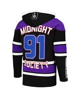 Freeze Max Men's Black/Purple Are You Afraid of the Dark Scare Squad Monster Horror Lace-Up Hoodie