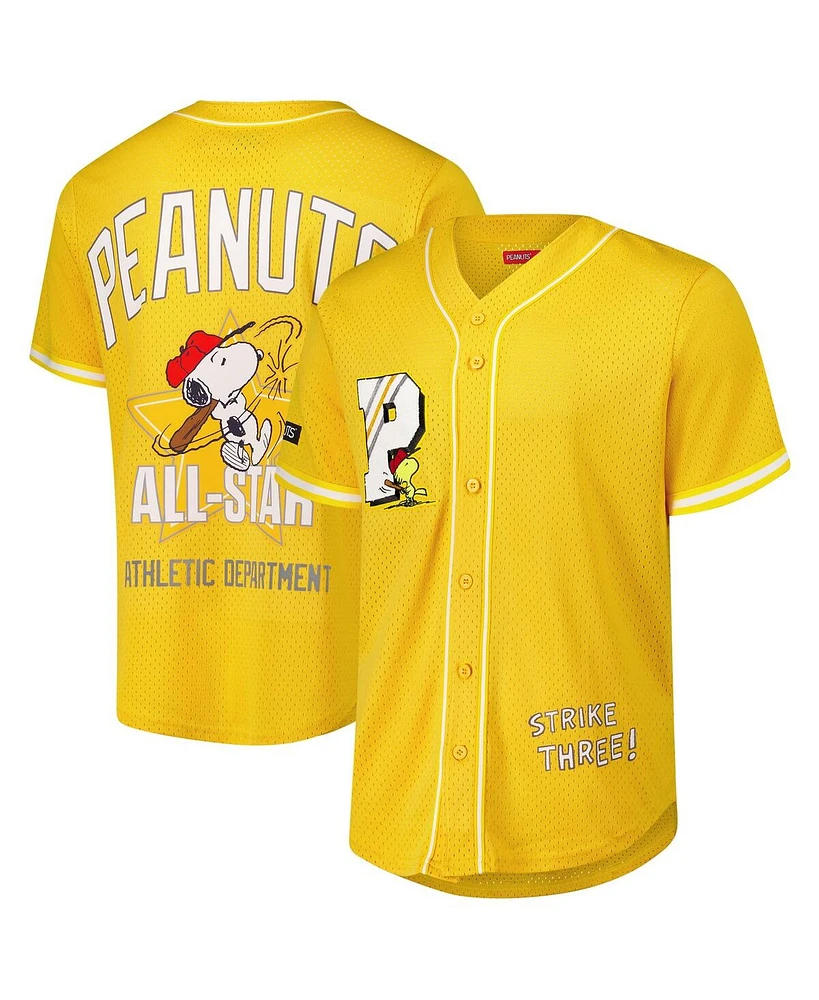 Freeze Max Men's Yellow Peanuts All Star Baseball Jersey