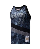 Mitchell & Ness Men's Clyde Drexler Black Portland Trail Blazers Hardwood Classics 1991/92 Tie-Dye Swingman Jersey