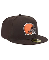 New Era Men's Brown Cleveland Browns Main 59FIFTY Fitted Hat