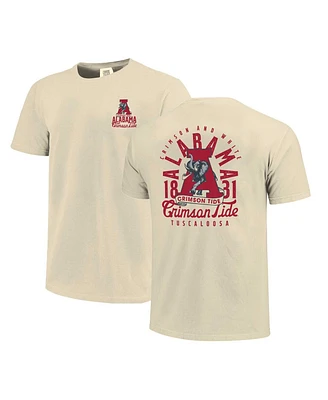 Image One Men's Cream Alabama Crimson Tide Comfort Colors Mascot Overlay T-Shirt