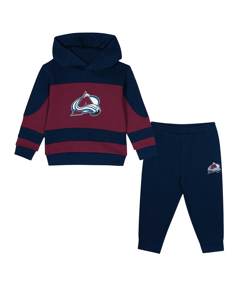 Outerstuff Toddler Navy/Burgundy Colorado Avalanche Puck Hero Fleece Hoodie and Sweatpants Set