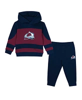 Outerstuff Toddler Navy/Burgundy Colorado Avalanche Puck Hero Fleece Hoodie and Sweatpants Set