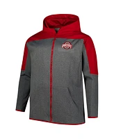 Fanatics Men's Scarlet/Gray Ohio State Buckeyes Big Tall Pieced Full-Zip Hoodie Jacket