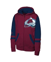 Outerstuff Big Boys and Girls Burgundy Colorado Avalanche Face Off Full-Zip Hoodie