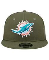 New Era Men's Olive Miami Dolphins Main 9FIFTY Snapback Hat