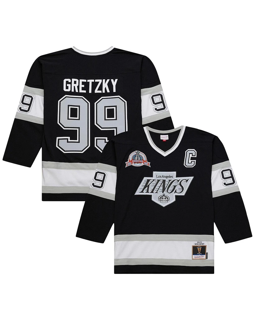 Mitchell & Ness Men's Wayne Gretzky Black Los Angeles Kings Big Tall 1992/93 Blue Line 2.0 Jersey