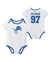 Nike Big Boys and Girls Aidan Hutchinson Detroit Lions Name Number 3-Pack Bodysuit Set