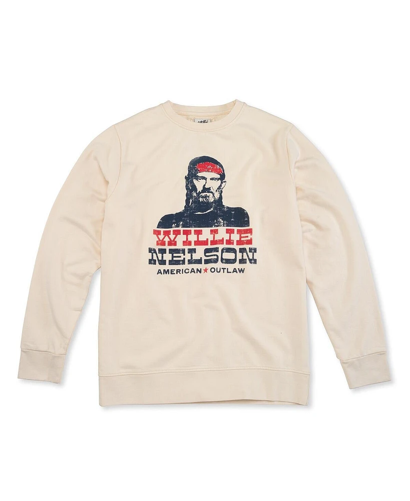 American Needle Men's Cream Willie Nelson Sunday Fleece Pullover Sweatshirt