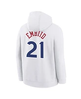 Nike Big Boys and Girls Joel Embiid White Philadelphia 76ers 2024/25 City Edition Name Number Pullover Hoodie