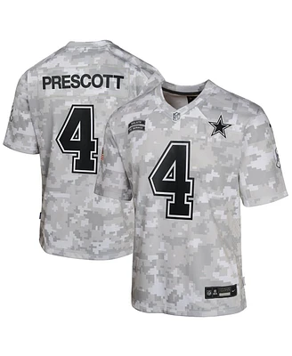 Nike Big Boys and Girls Dak Prescott Arctic Camo Dallas Cowboys 2024 Salute to Service Game Jersey