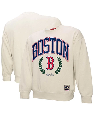 Mitchell & Ness Women's Cream Boston Red Sox Cooperstown Collection Laurel Pullover Sweatshirt