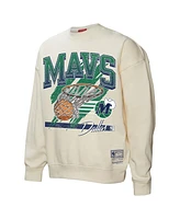 Mitchell & Ness Women's Cream Dallas Mavericks Brush Bucket Pullover Sweatshirt