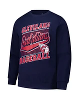 Stitches Men's Navy Cleveland Guardians Pullover Sweatshirt