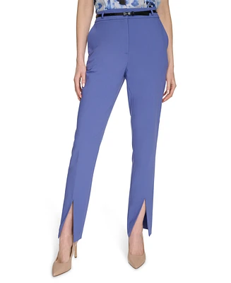 Calvin Klein Women's Front-Slit Slim-Leg Pants