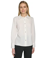 Calvin Klein Women's Long-Sleeve Button-Front Blouse