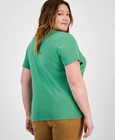 Style & Co Plus Size Short-Sleeve V-Neck Top, Exclusively at Macy's