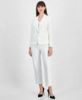 Kasper Womens Slim Leg Pants One Button Blazer
