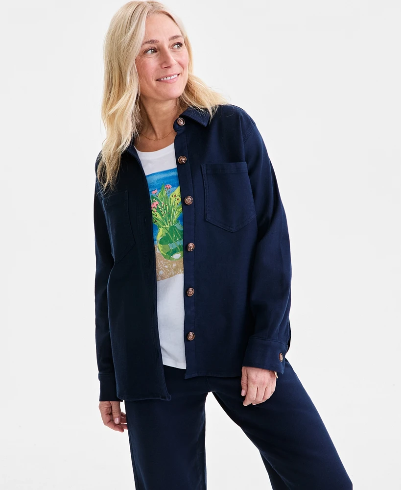 Style & Co Women's Stretch Twill Shirt Jacket, Exclusively at Macy's