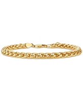Esquire Men's Jewelry 2-Pc. Set Wheat Link Chain Necklace & Matching Bracelet, Sterling Silver or 14k Gold-plated Silver, Exclusively