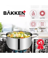 Bakken- Swiss Bakken-Swiss Deluxe 3-Quart Stainless Steel Stockpot w/Tempered Glass See-Through Lid