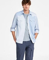 Sun Stone Mens Huck Regular Fit Pieced Multistripe Button Down Western Shirt Budweiser Regular Fit Graphic T Shirt Backed Regular Fit Cargo Pants Exclusively At Macys
