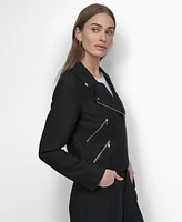 Dkny Women's Zipper Detailed Crinkle Jacket