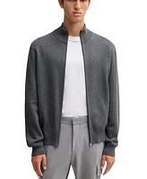 Boss by Hugo Men's Knit Pinstripe Zip-Up Cardigan