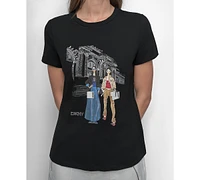 Dkny Women's Embellished Graphic T-Shirt