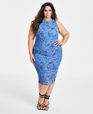 Nina Parker Trendy Plus Printed Mesh Midi Dress