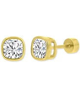 Cubic Zirconia Cushion-Cut Stud Earrings (2-1/2 ct. t.w.) 14k Gold-Plated Sterling Silver