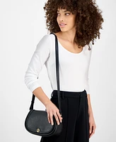 Giani Bernini Pebbled Small Saddle Crossbody, Exclusively at Macy's