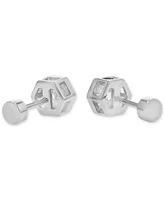 Cubic Zirconia Hexagon Stud Earrings (1-1/4 ct. t.w.) in 14k Gold-Plated Sterling Silver