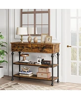 Gaomon Console Tables for Entryway, Small Entryway Table with 2 Drawers, Narrow Storage Shelves Living Room, Hallway Table, Sof