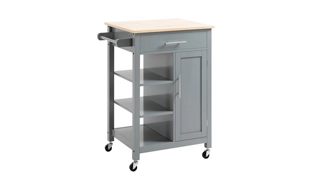 Slickblue Compact Kitchen Island Cart on Wheels for Convenient and Mobile Kitchen Storage