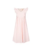 Hope & Henry Women's Flutter Sleeve Seersucker Dress