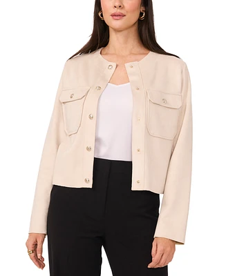 Vince Camuto Women's Collarless Raw-Hem Jacket