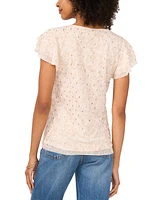 Vince Camuto Women's Crew-Neck Ruffle-Short-Sleeve Top