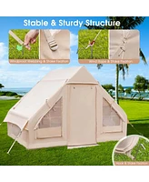 Inflatable Camping Tent 2-6 People Cotton Glamping Tent for Family Camping