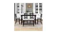 Slickblue 6-Piece Counter Height Dining Table Set for Stylish and Functional Spaces