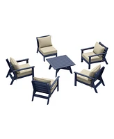 WestinTrends Outdoor 6-Piece Navy Blue Modular Sectional Patio Furniture Sofa Set